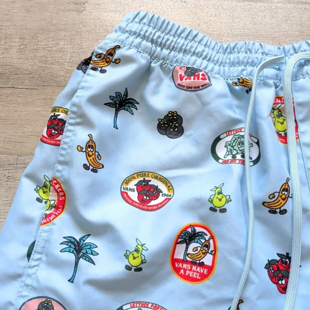 Authentic VANS Light Blue / Teal Board Shorts - Fruit Print Men’s M CuteEUC!